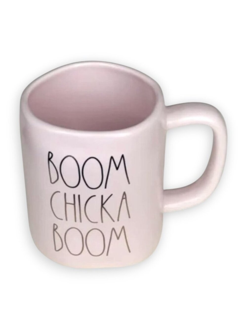 Rae Dunn "Boom Chicka Boom" Light Pink 16oz Handmade Ceramic Mug
